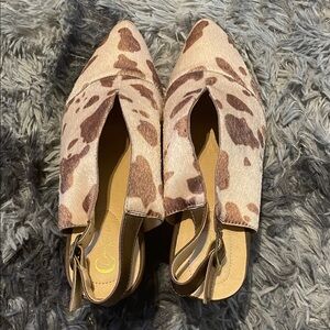 Comfort Colors Cow Print Slingback Flats